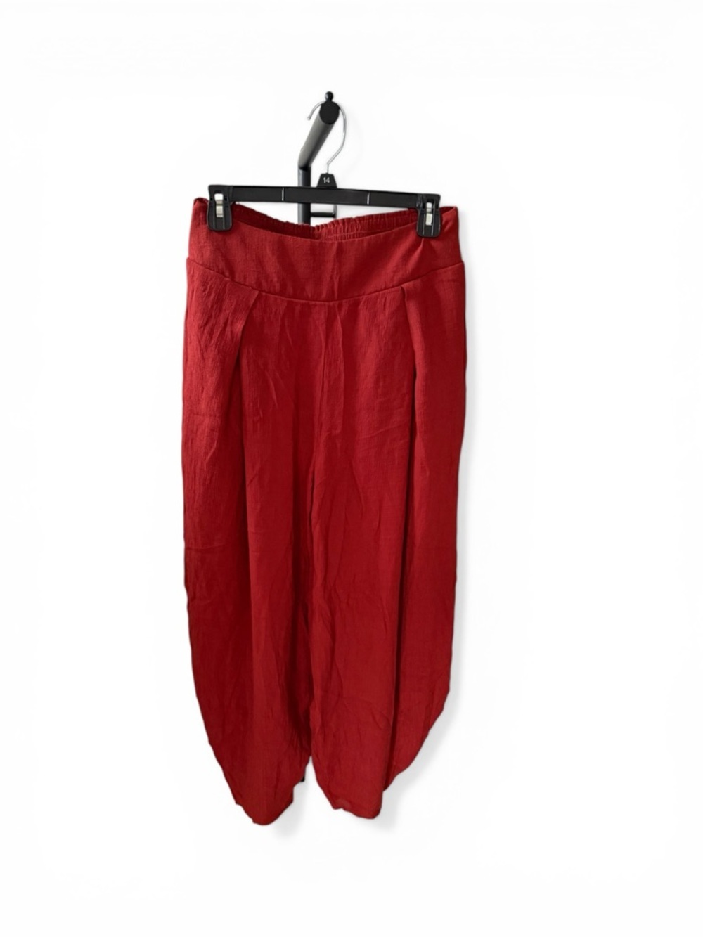 HALARA Burgundy Barrel Linen Pants Size Small